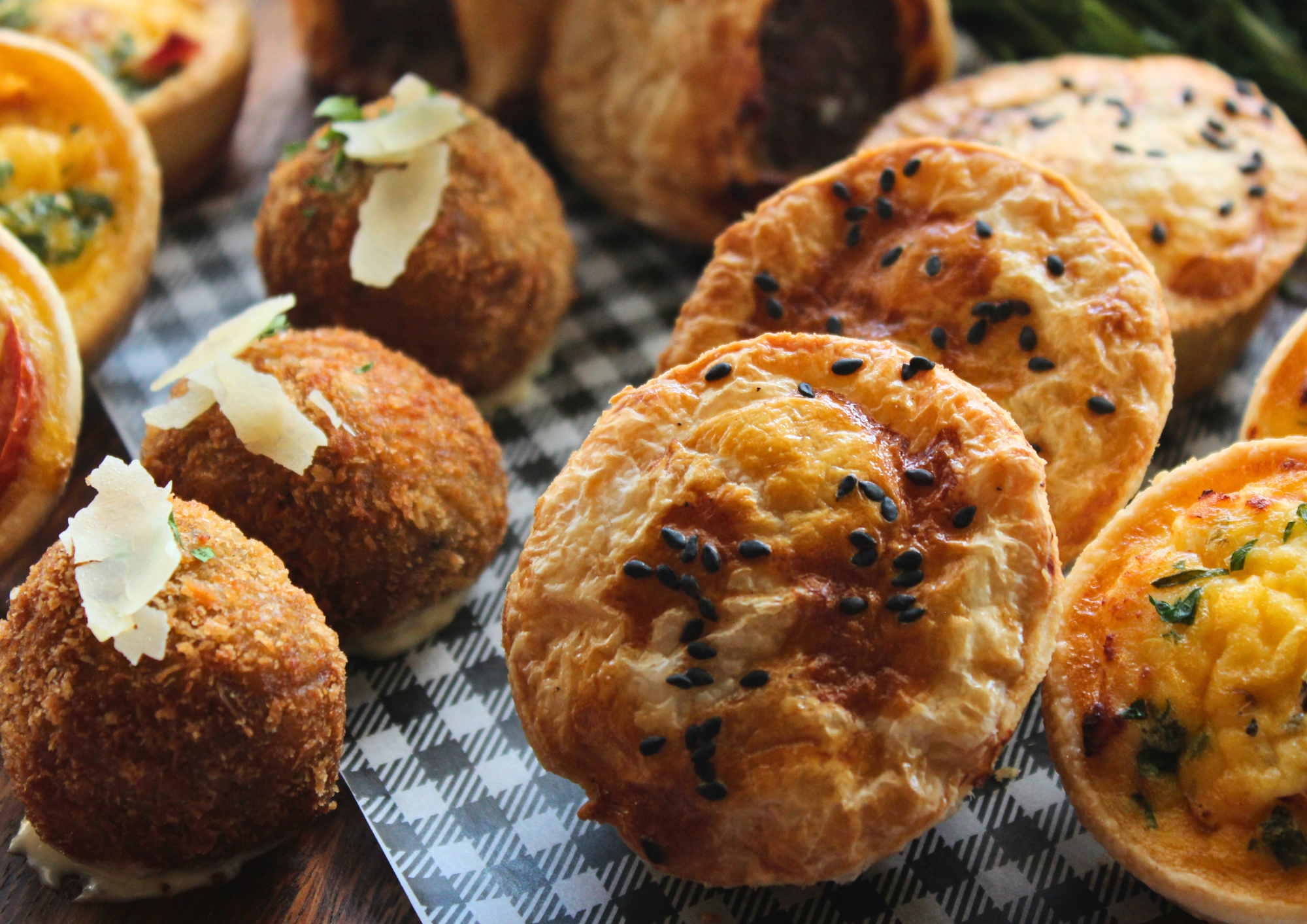 Hot canapes served by Niche on Bridge catering